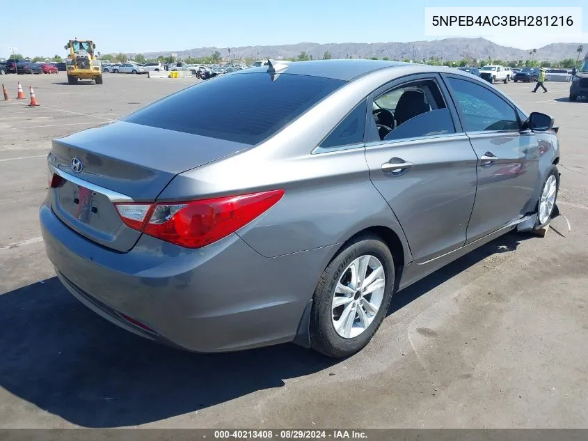 2011 Hyundai Sonata Gls VIN: 5NPEB4AC3BH281216 Lot: 40213408