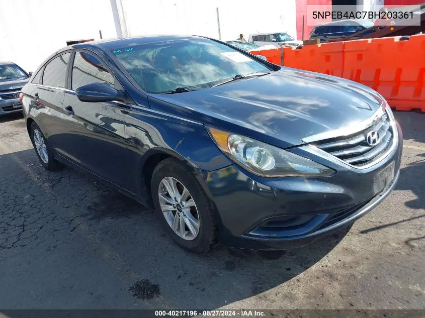 2011 Hyundai Sonata Gls VIN: 5NPEB4AC7BH203361 Lot: 40217196