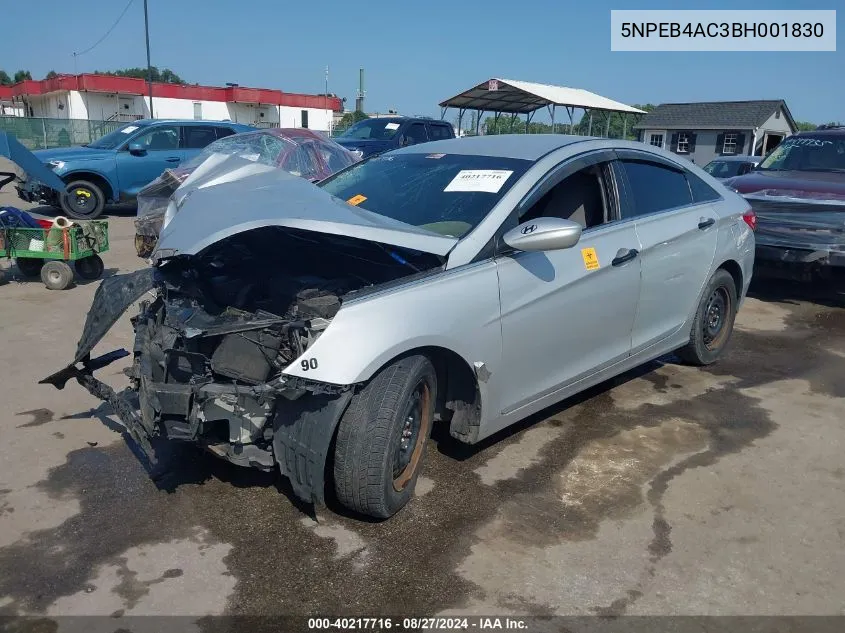 2011 Hyundai Sonata Gls VIN: 5NPEB4AC3BH001830 Lot: 40217716