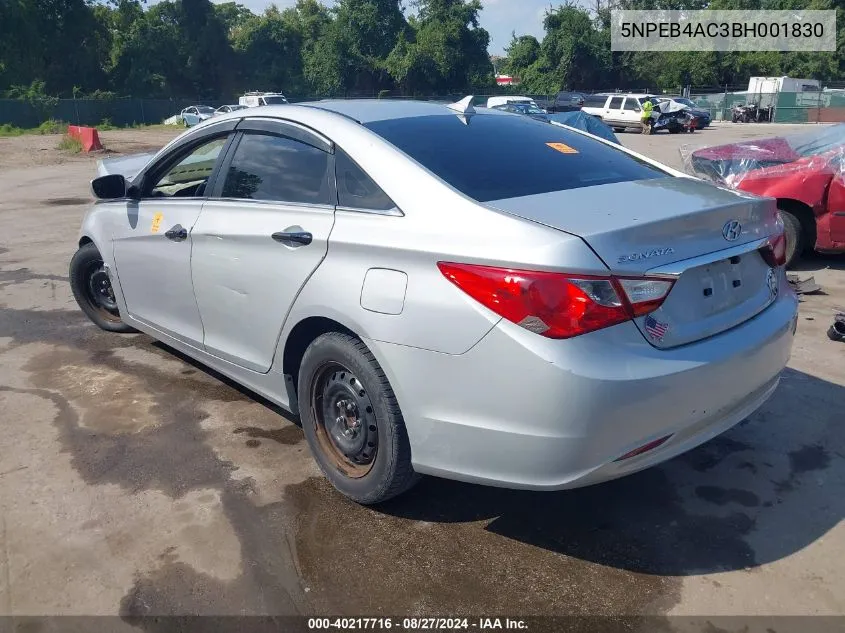 2011 Hyundai Sonata Gls VIN: 5NPEB4AC3BH001830 Lot: 40217716