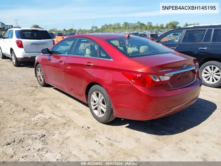 2011 Hyundai Sonata Gls VIN: 5NPEB4ACXBH145195 Lot: 40224002