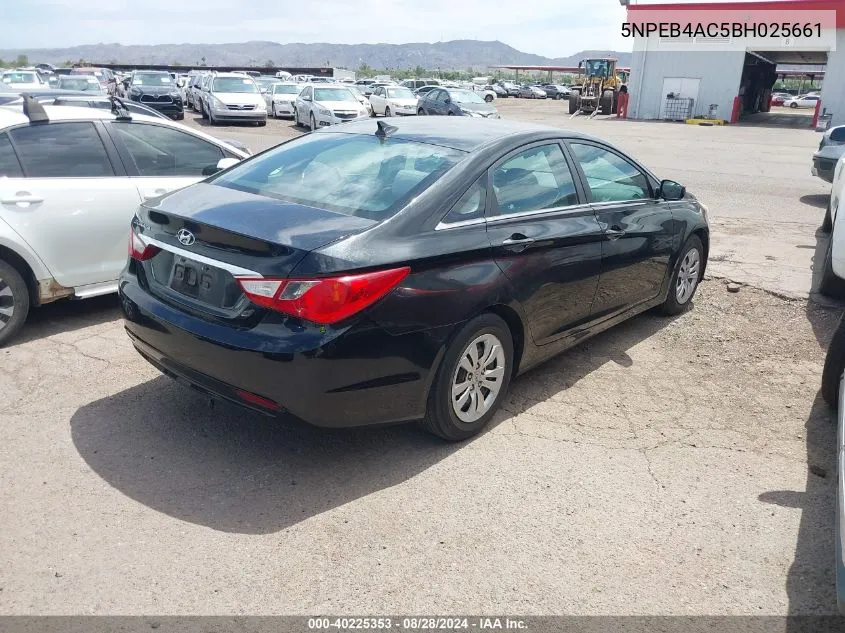 2011 Hyundai Sonata Gls VIN: 5NPEB4AC5BH025661 Lot: 40225353