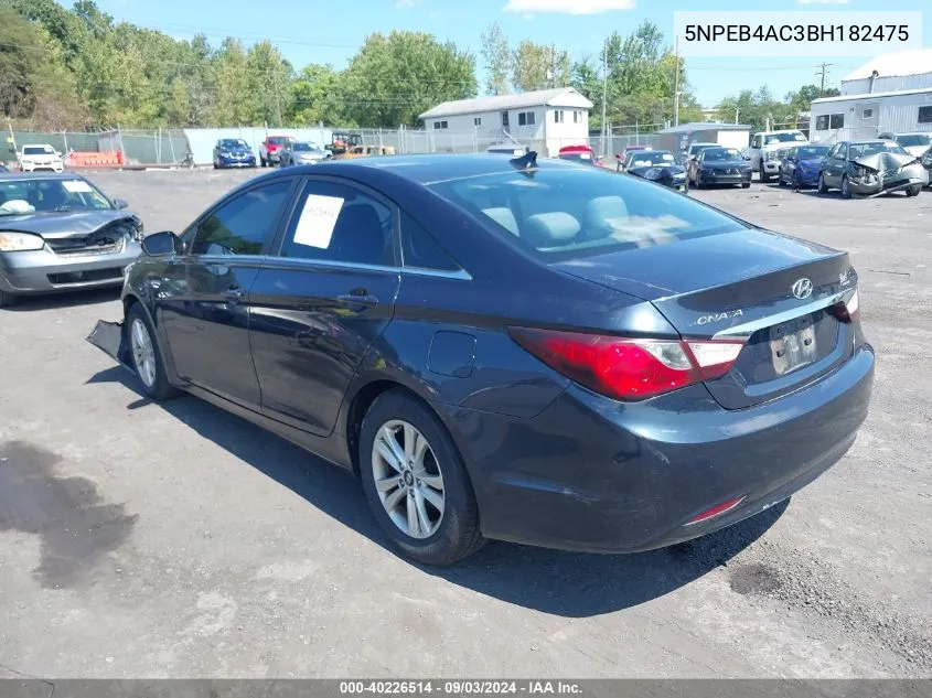 2011 Hyundai Sonata Gls VIN: 5NPEB4AC3BH182475 Lot: 40226514