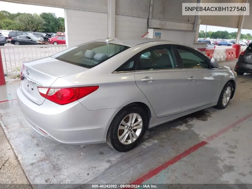 2011 Hyundai Sonata Gls VIN: 5NPEB4ACXBH127540 Lot: 40242092