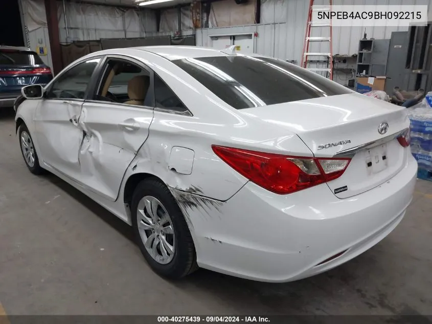 2011 Hyundai Sonata Gls VIN: 5NPEB4AC9BH092215 Lot: 40275439