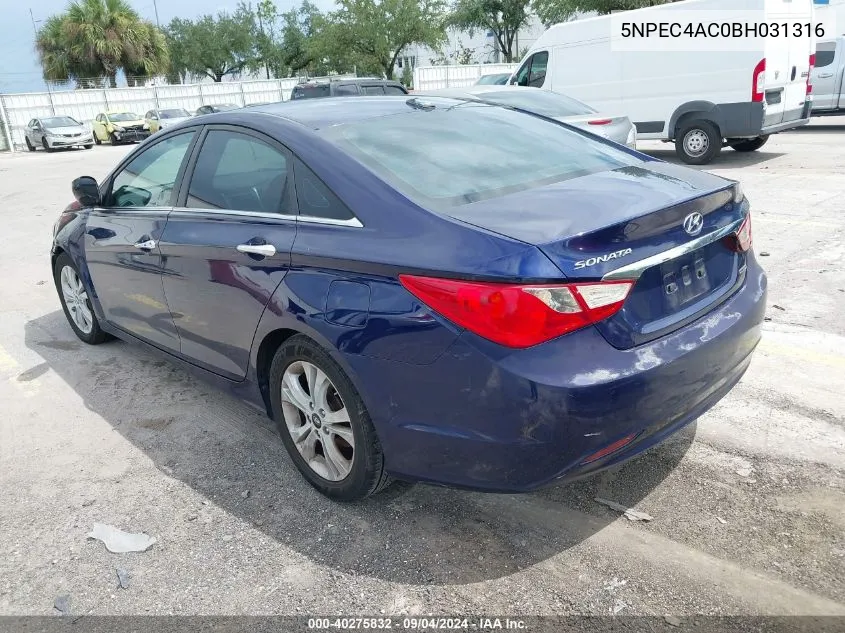 2011 Hyundai Sonata Limited VIN: 5NPEC4AC0BH031316 Lot: 40275832