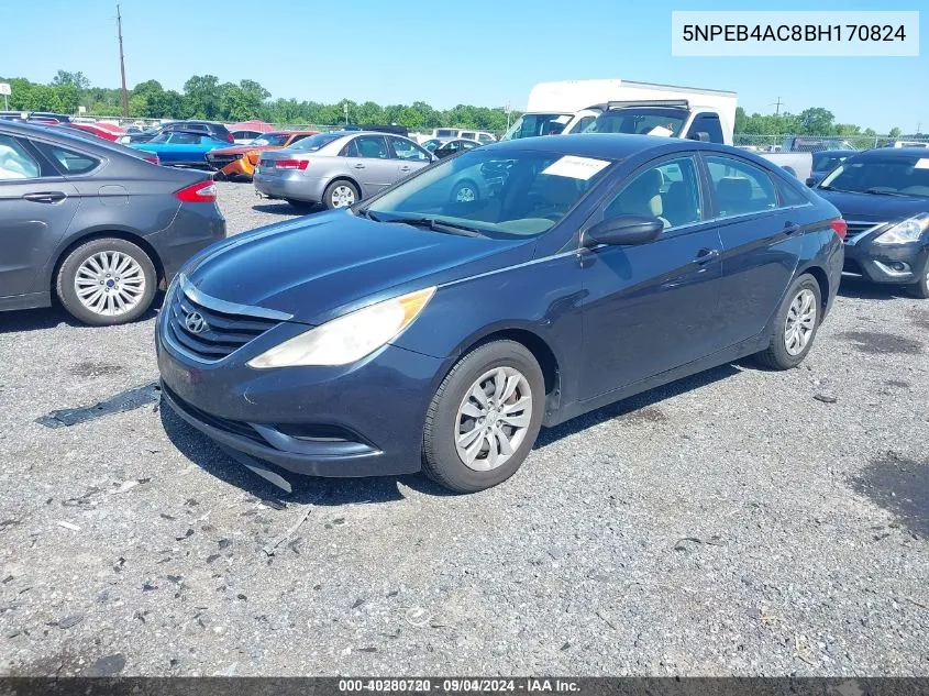 2011 Hyundai Sonata Gls VIN: 5NPEB4AC8BH170824 Lot: 40280720