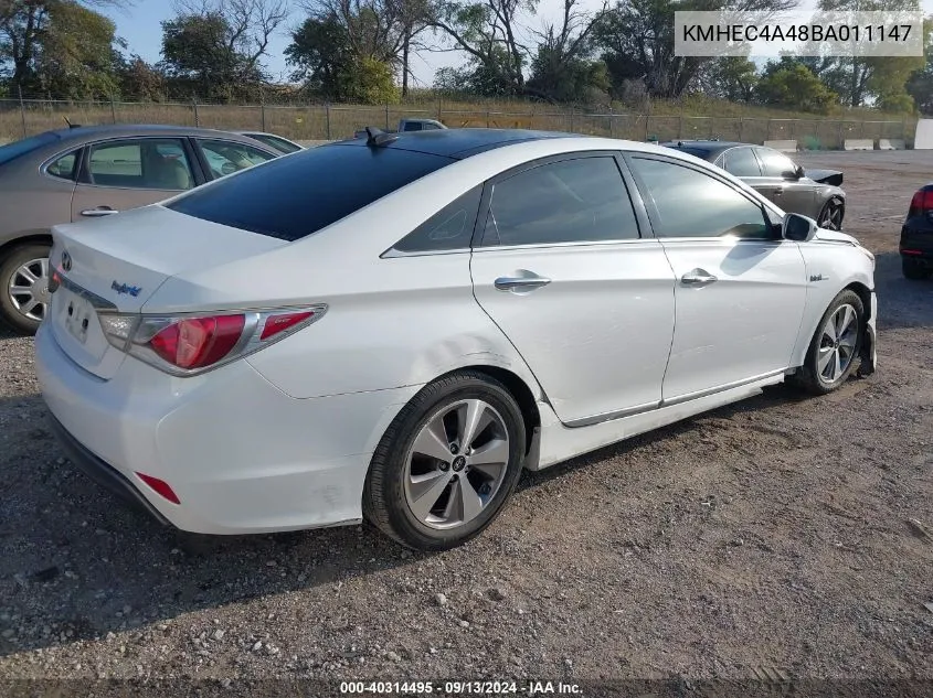 2011 Hyundai Sonata Hybrid VIN: KMHEC4A48BA011147 Lot: 40314495