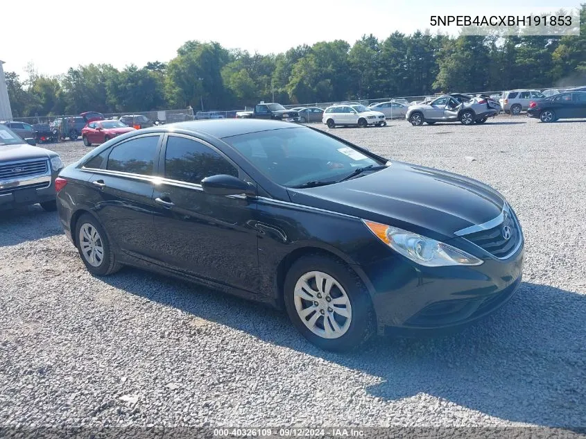 5NPEB4ACXBH191853 2011 Hyundai Sonata Gls