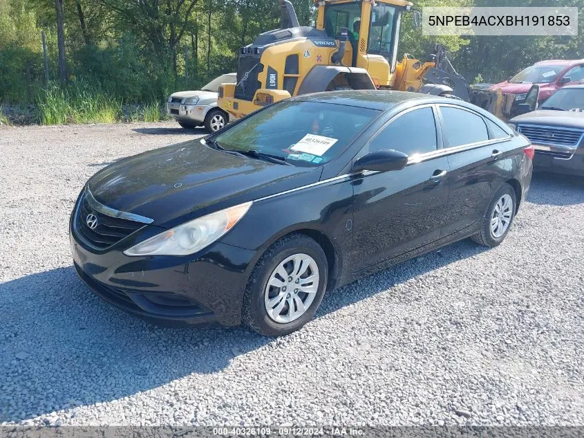 5NPEB4ACXBH191853 2011 Hyundai Sonata Gls