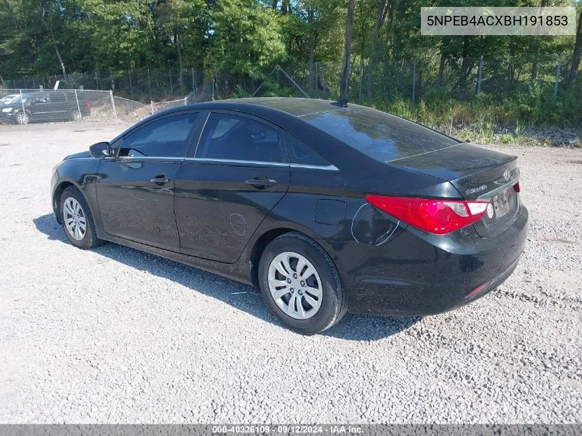 5NPEB4ACXBH191853 2011 Hyundai Sonata Gls