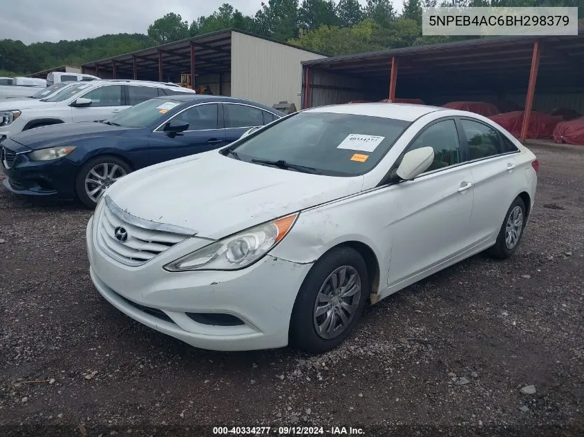 2011 Hyundai Sonata Gls VIN: 5NPEB4AC6BH298379 Lot: 40334277