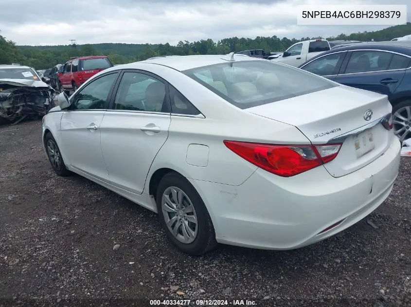 5NPEB4AC6BH298379 2011 Hyundai Sonata Gls