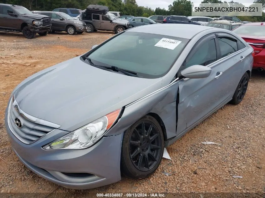 5NPEB4ACXBH047221 2011 Hyundai Sonata Gls