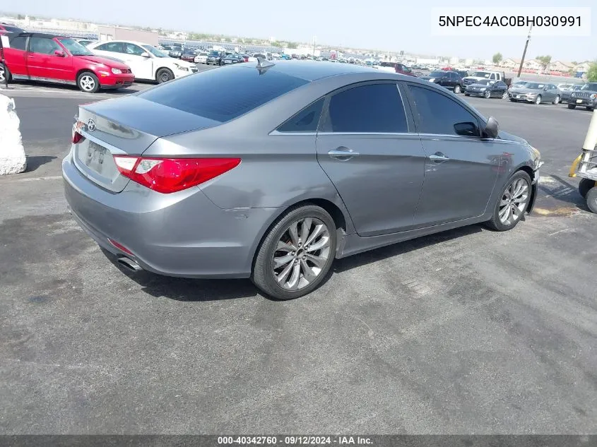 2011 Hyundai Sonata Se VIN: 5NPEC4AC0BH030991 Lot: 40342760