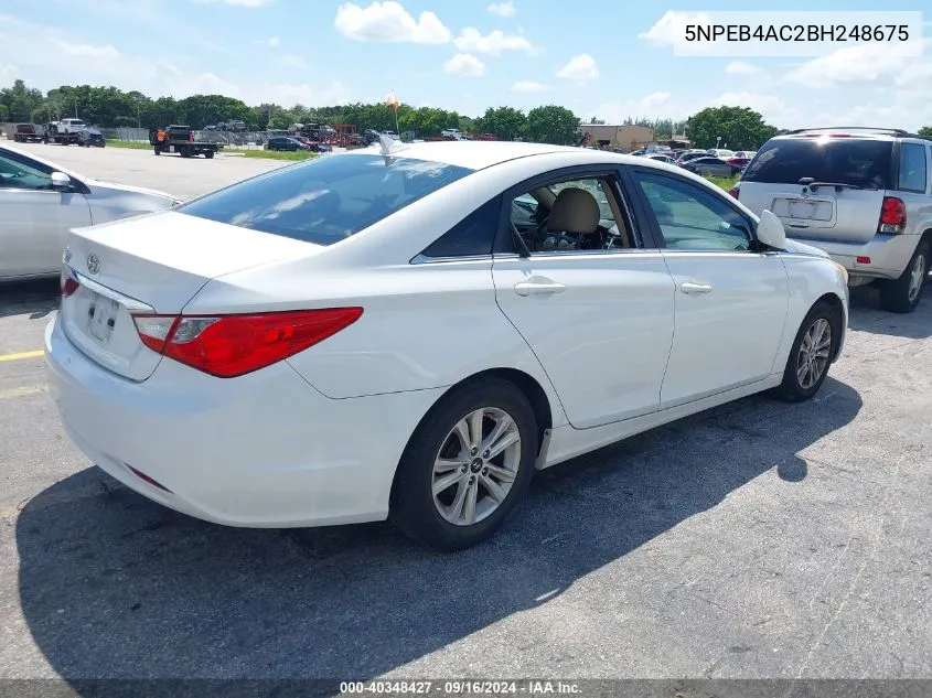 2011 Hyundai Sonata Gls VIN: 5NPEB4AC2BH248675 Lot: 40348427