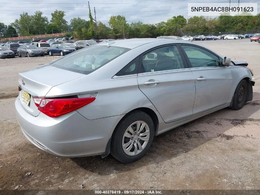 2011 Hyundai Sonata Gls VIN: 5NPEB4AC8BH091623 Lot: 40378419