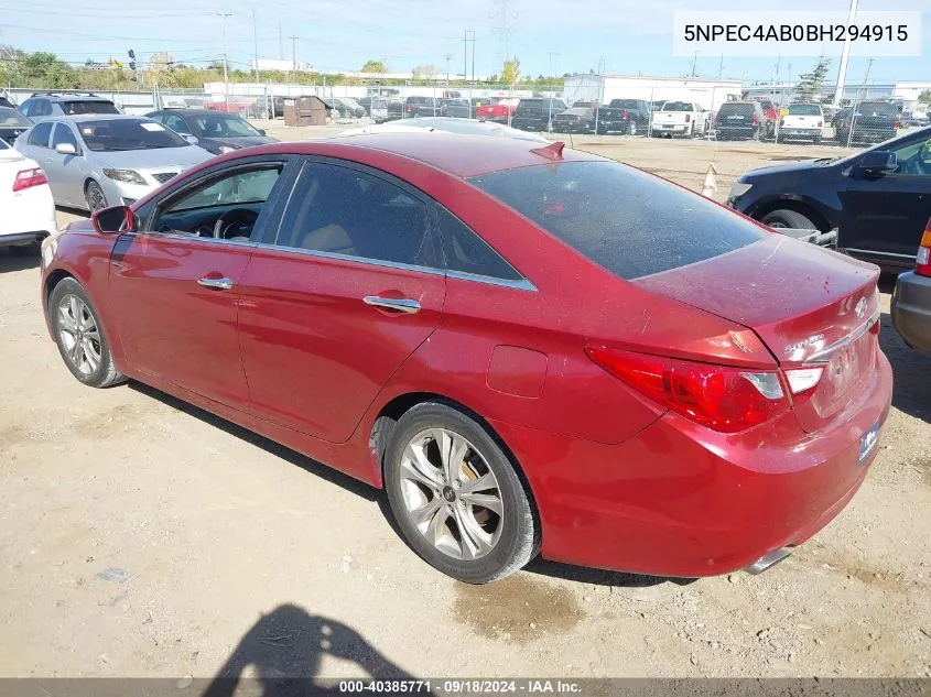 2011 Hyundai Sonata Se/Limited VIN: 5NPEC4AB0BH294915 Lot: 40385771