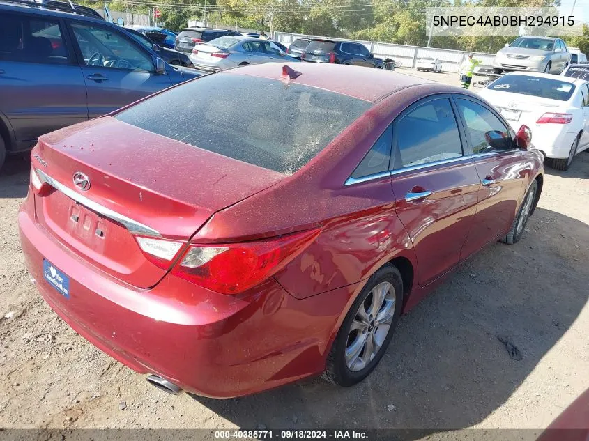 2011 Hyundai Sonata Se/Limited VIN: 5NPEC4AB0BH294915 Lot: 40385771