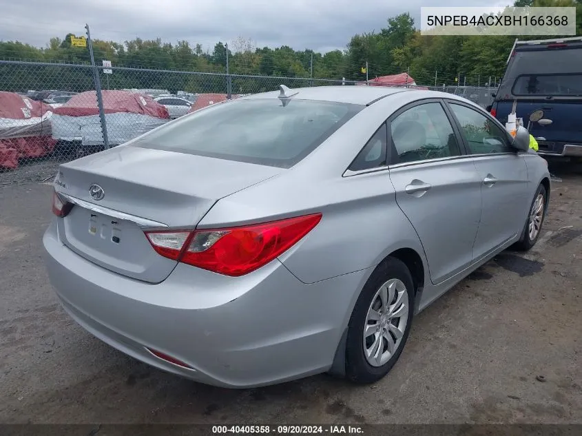 2011 Hyundai Sonata Gls VIN: 5NPEB4ACXBH166368 Lot: 40405358