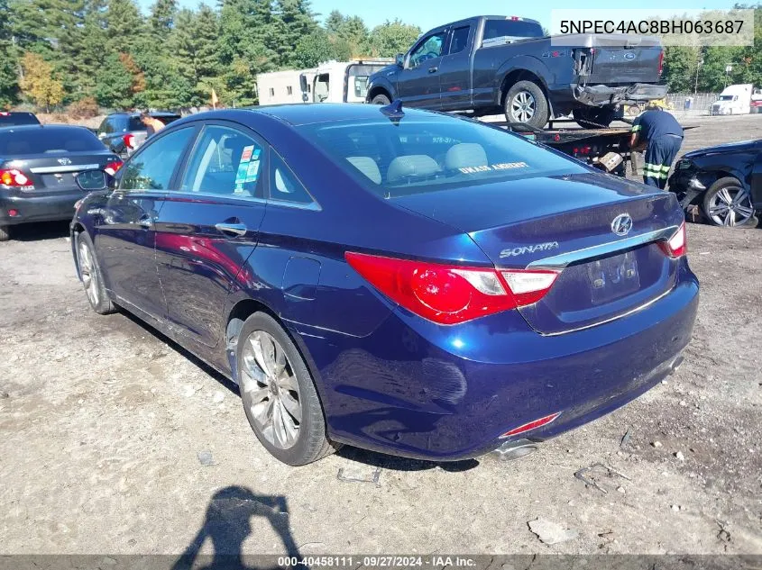 2011 Hyundai Sonata Se VIN: 5NPEC4AC8BH063687 Lot: 40458111