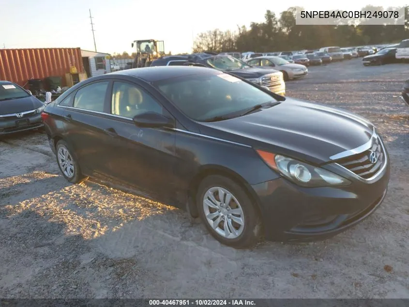 2011 Hyundai Sonata Gls VIN: 5NPEB4AC0BH249078 Lot: 40467951