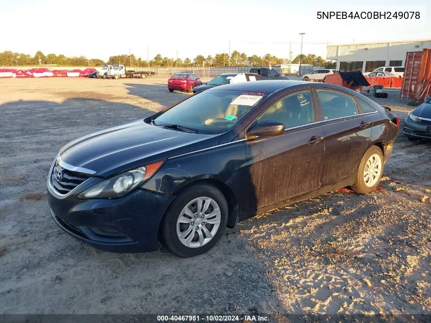 2011 Hyundai Sonata Gls VIN: 5NPEB4AC0BH249078 Lot: 40467951