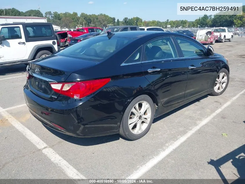 2011 Hyundai Sonata Limited VIN: 5NPEC4AC7BH259491 Lot: 40516590