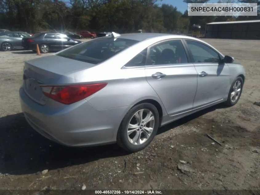 2011 Hyundai Sonata Limited VIN: 5NPEC4AC4BH000831 Lot: 40537256