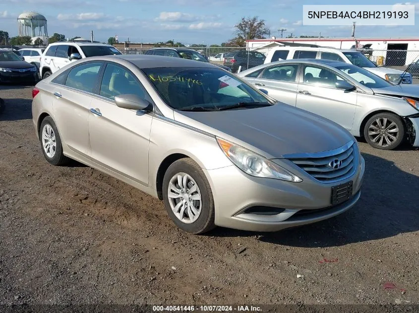 2011 Hyundai Sonata Gls VIN: 5NPEB4AC4BH219193 Lot: 40541446