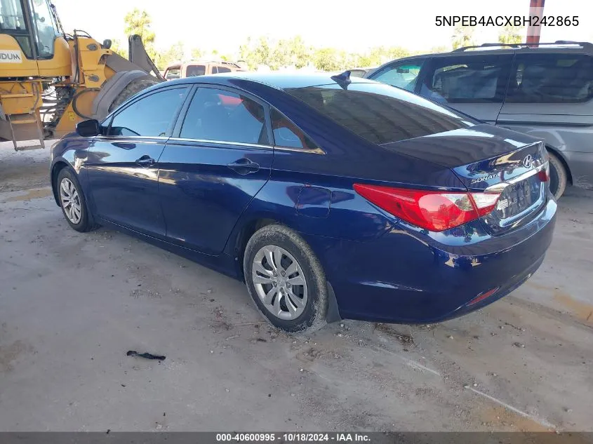 5NPEB4ACXBH242865 2011 Hyundai Sonata Gls