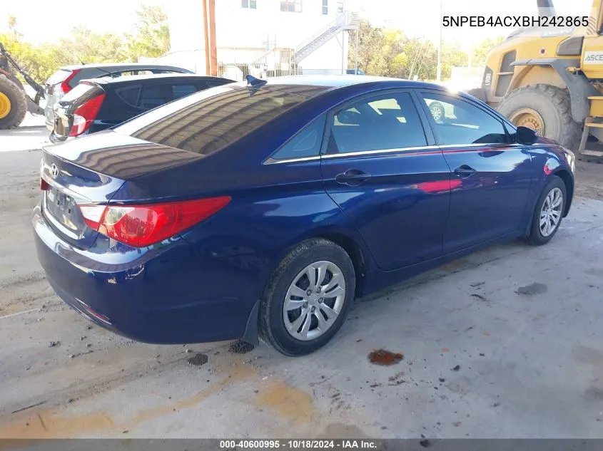 2011 Hyundai Sonata Gls VIN: 5NPEB4ACXBH242865 Lot: 40600995