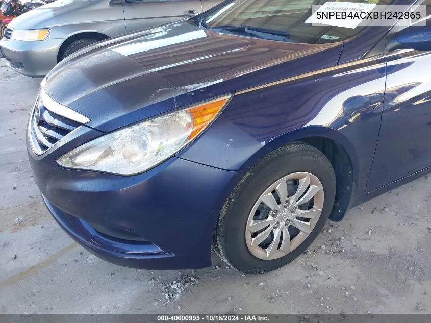 5NPEB4ACXBH242865 2011 Hyundai Sonata Gls