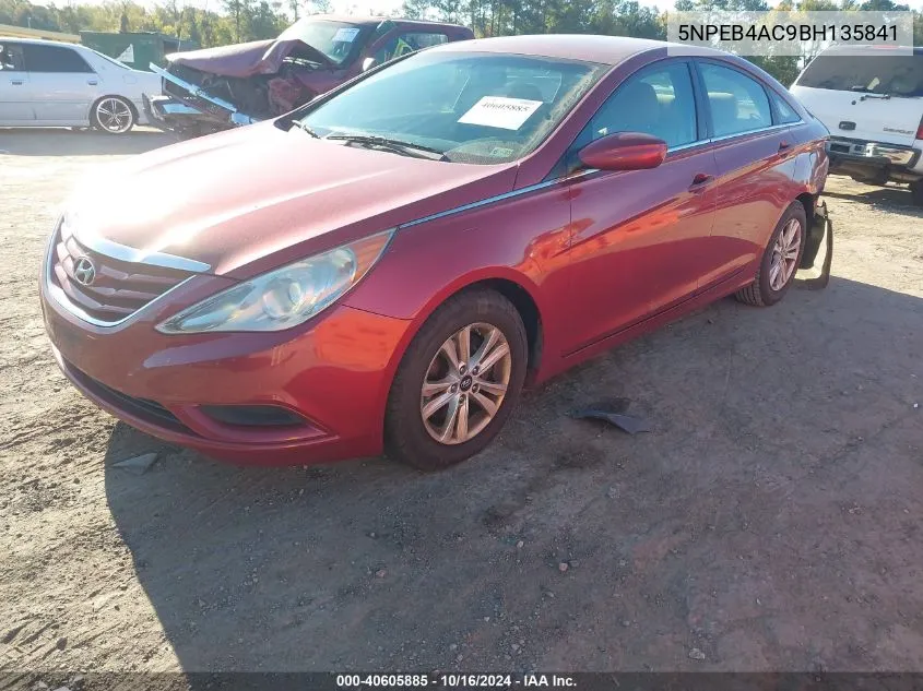 5NPEB4AC9BH135841 2011 Hyundai Sonata Gls