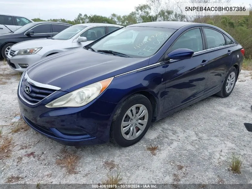 2011 Hyundai Sonata Gls VIN: 5NPEB4AC0BH087386 Lot: 40618975