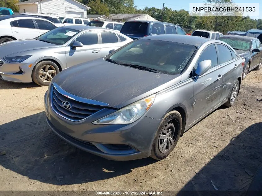 5NPEB4AC6BH241535 2011 Hyundai Sonata Gls