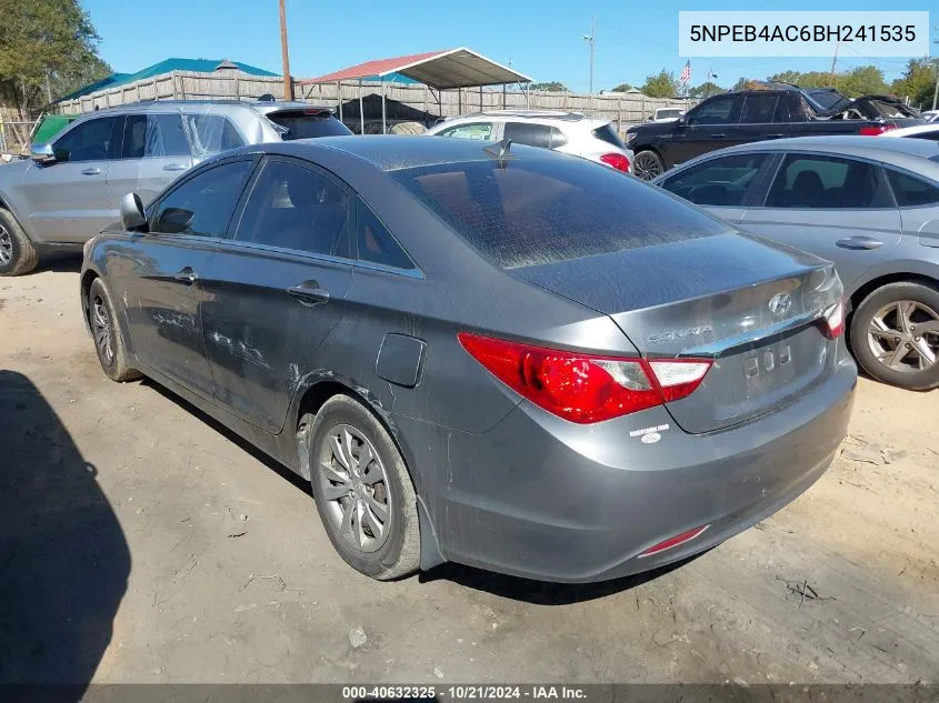 5NPEB4AC6BH241535 2011 Hyundai Sonata Gls