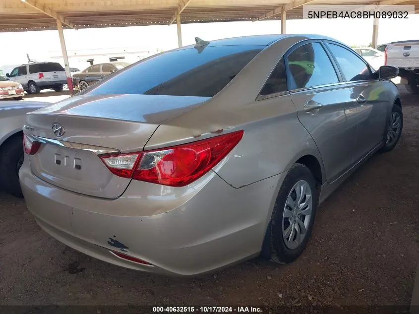 2011 Hyundai Sonata Gls VIN: 5NPEB4AC8BH089032 Lot: 40632515