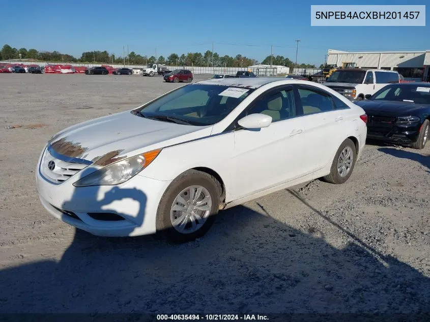 2011 Hyundai Sonata Gls VIN: 5NPEB4ACXBH201457 Lot: 40635494