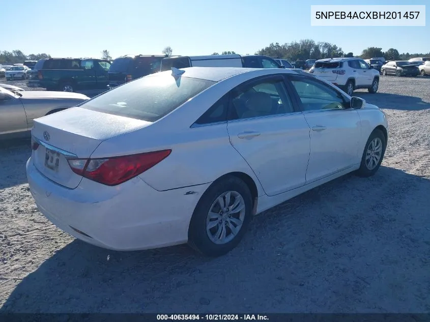 5NPEB4ACXBH201457 2011 Hyundai Sonata Gls