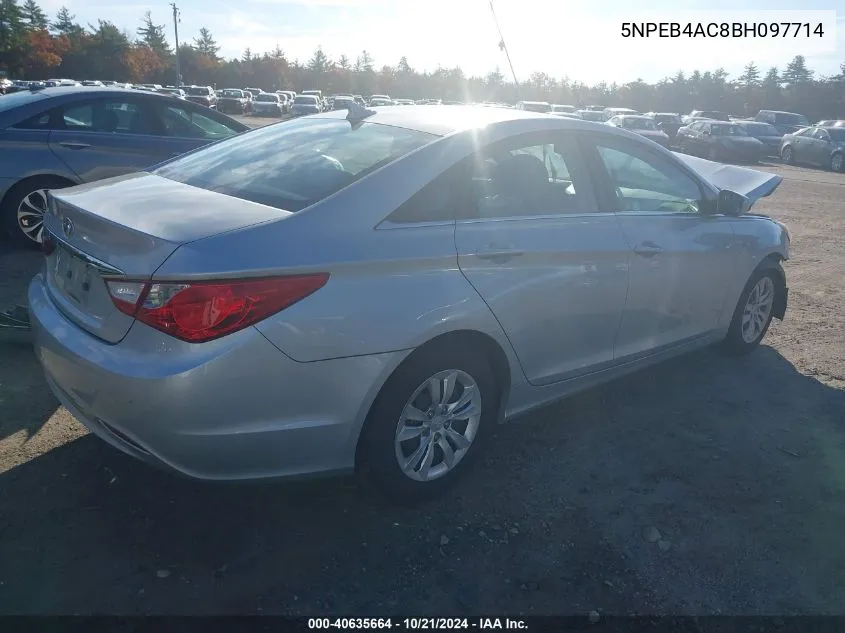 5NPEB4AC8BH097714 2011 Hyundai Sonata Gls