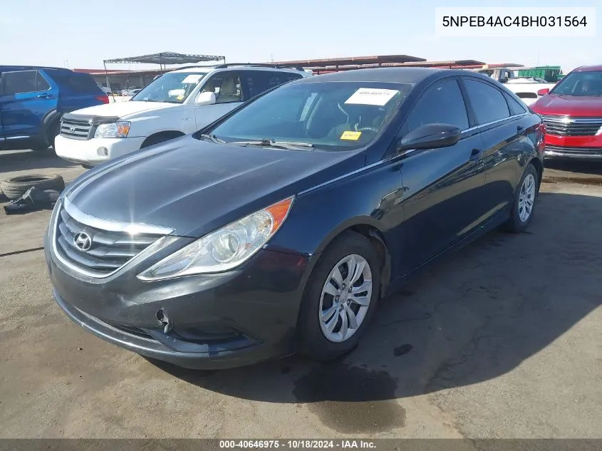 2011 Hyundai Sonata Gls VIN: 5NPEB4AC4BH031564 Lot: 40646975