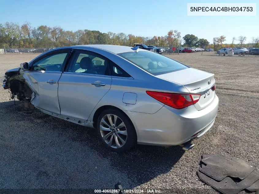 2011 Hyundai Sonata Se VIN: 5NPEC4AC4BH034753 Lot: 40652867