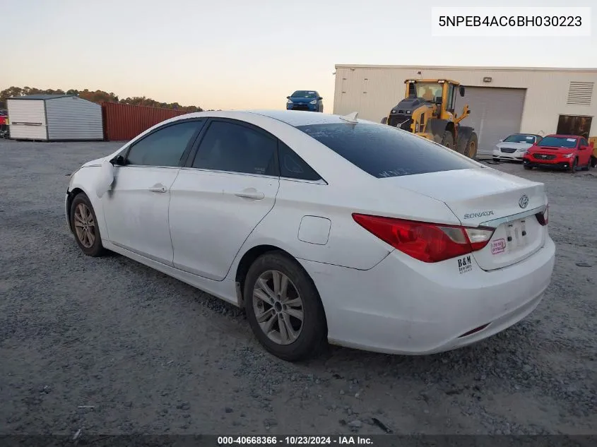 5NPEB4AC6BH030223 2011 Hyundai Sonata Gls