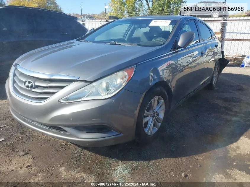 2011 Hyundai Sonata Gls VIN: 5NPEB4AC6BH156968 Lot: 40672746