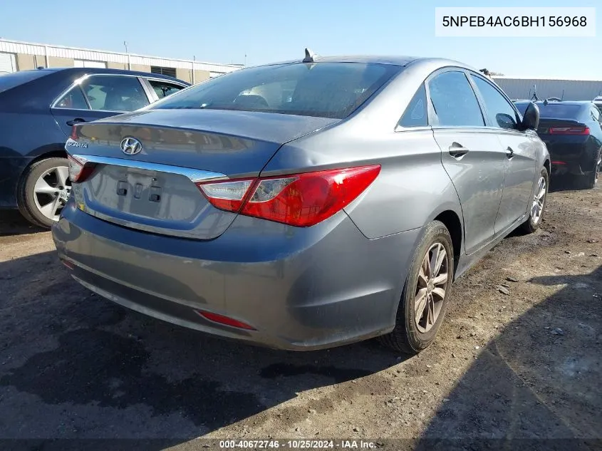 2011 Hyundai Sonata Gls VIN: 5NPEB4AC6BH156968 Lot: 40672746