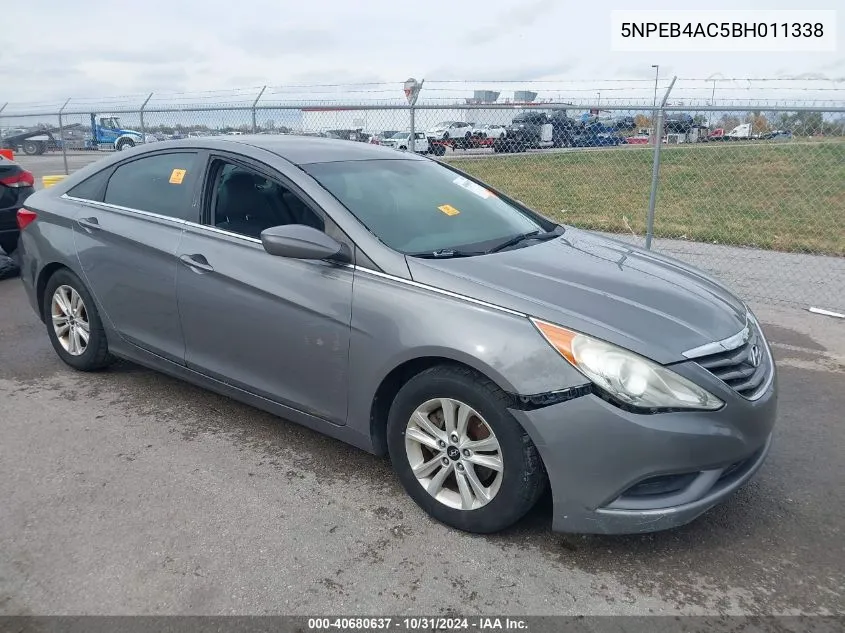 2011 Hyundai Sonata Gls VIN: 5NPEB4AC5BH011338 Lot: 40680637