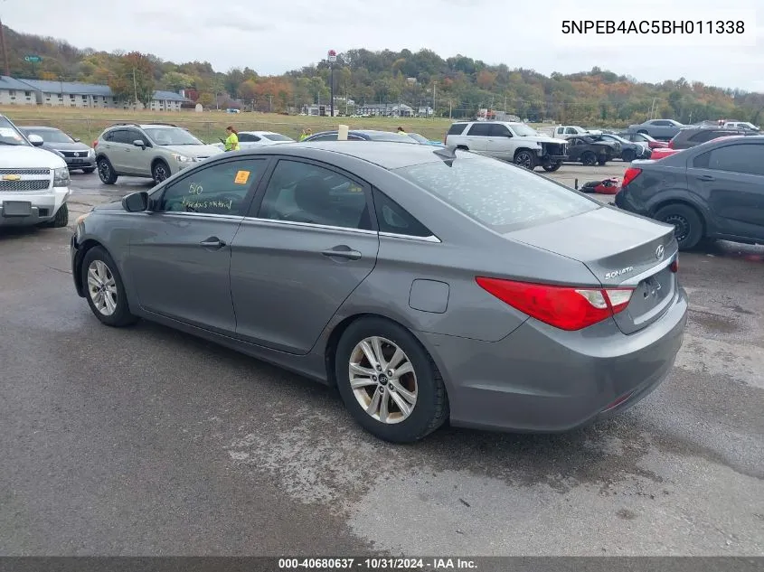 2011 Hyundai Sonata Gls VIN: 5NPEB4AC5BH011338 Lot: 40680637