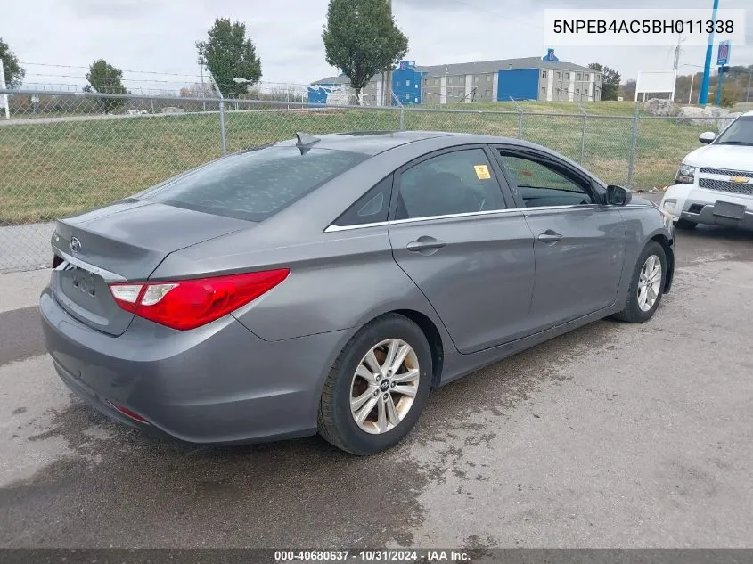 2011 Hyundai Sonata Gls VIN: 5NPEB4AC5BH011338 Lot: 40680637