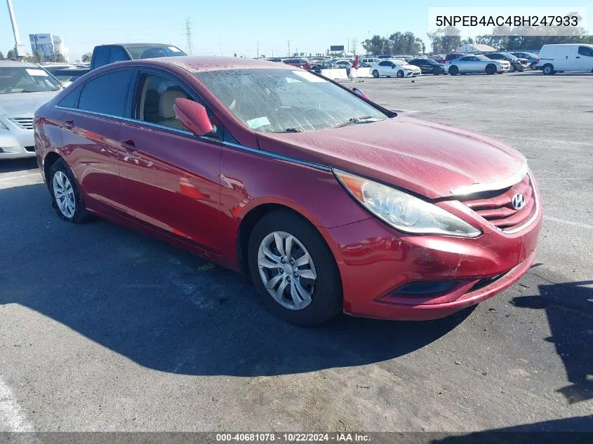 2011 Hyundai Sonata Gls VIN: 5NPEB4AC4BH247933 Lot: 40681078